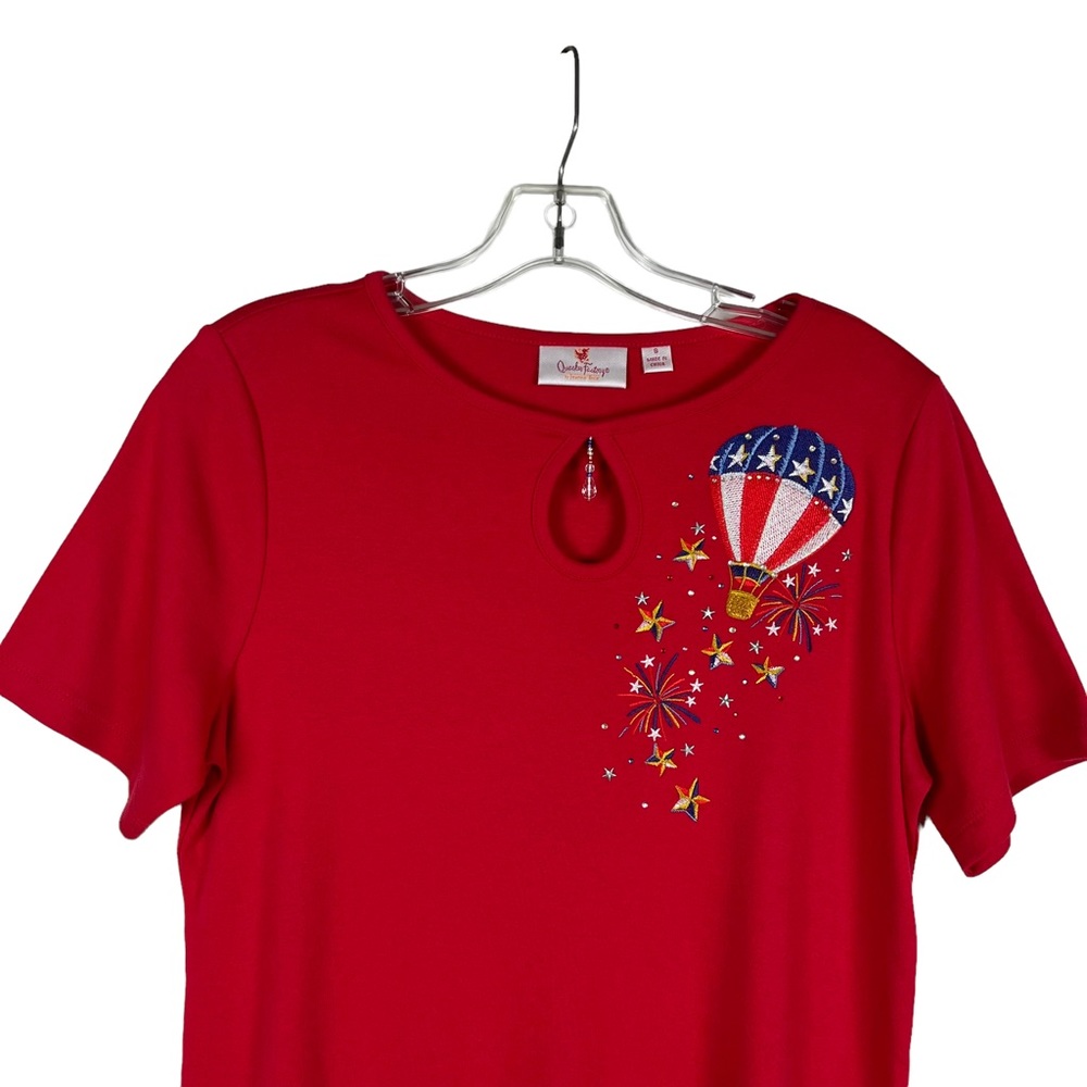 Quacker Factory by Jeanne Bice Embellished Hot Air Balloon Patriotic Top - Picture 5 of 15